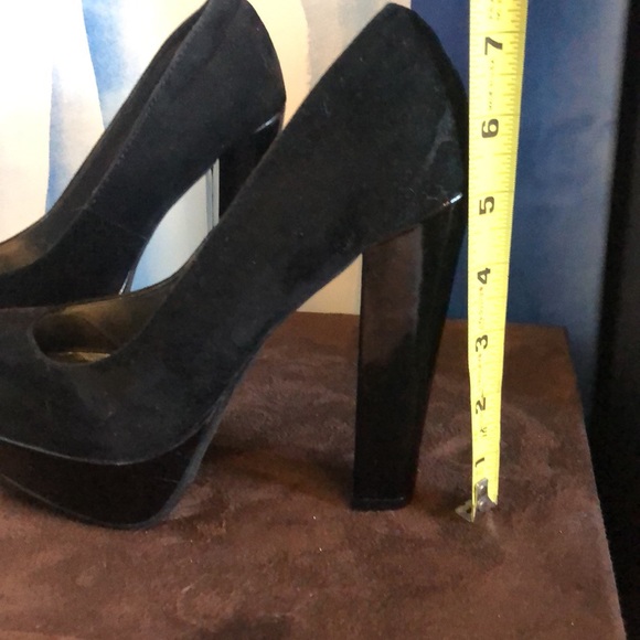 Black velvet platform heels - Picture 2 of 3